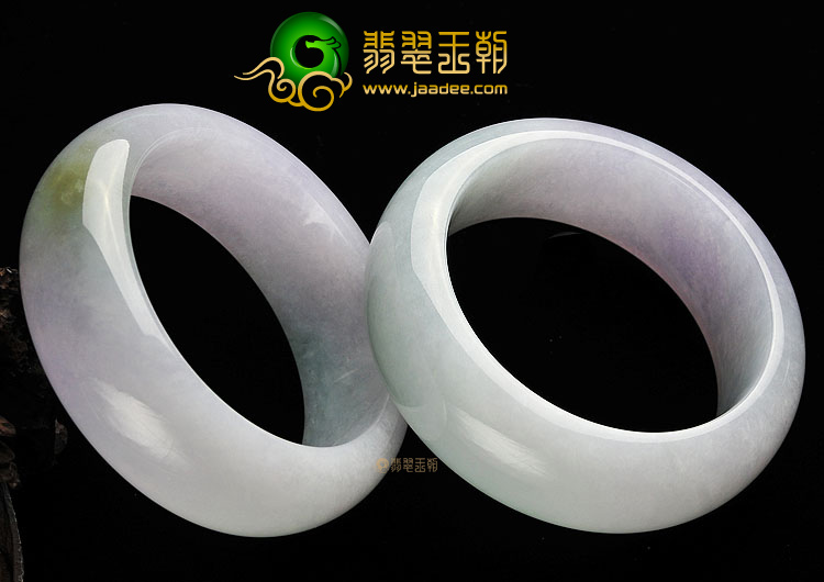 (超值推荐)冰种紫罗兰晴水略飘黄翡手镯(56.9mm/57.6mm)(一对)