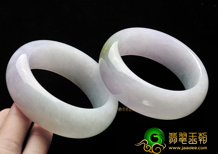 (超值推荐)冰种紫罗兰晴水略飘黄翡手镯(56.9mm/57.6mm)(一对)