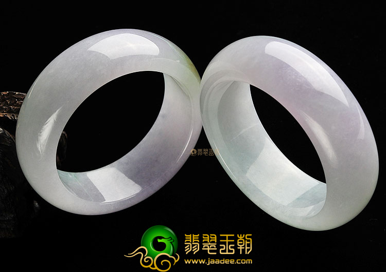(超值推荐)冰种紫罗兰晴水略飘黄翡手镯(56.9mm/57.6mm)(一对)