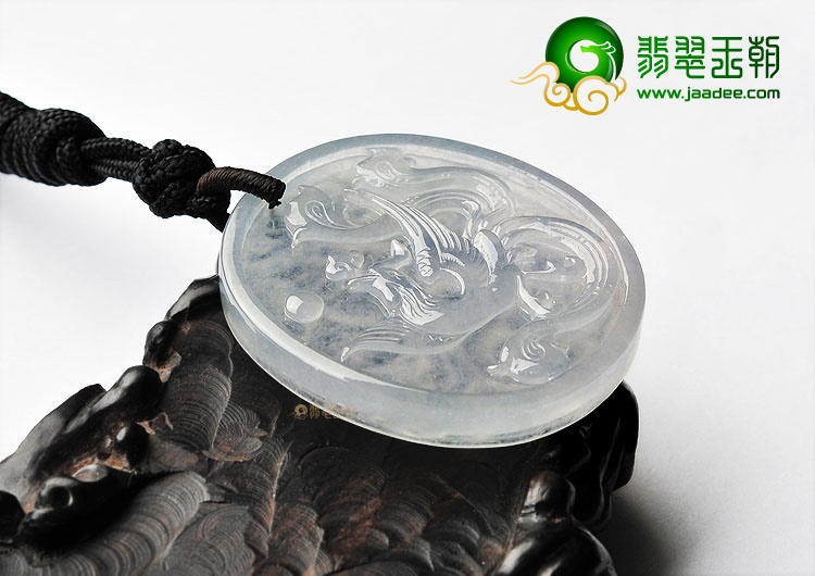 (超值推荐)冰种无色龙凤牌挂件