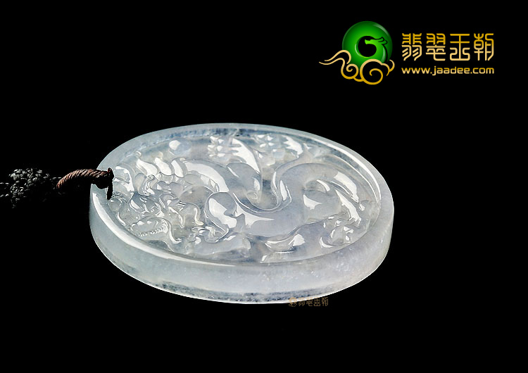 (超值推荐)冰种无色龙凤牌挂件
