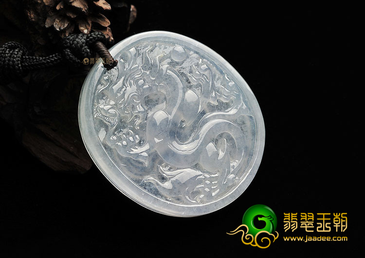(超值推荐)冰种无色龙凤牌挂件