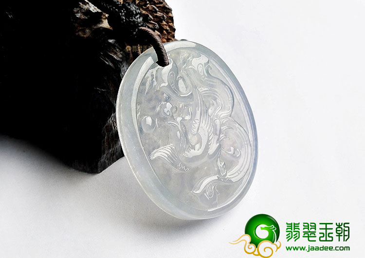 (超值推荐)冰种无色龙凤牌挂件