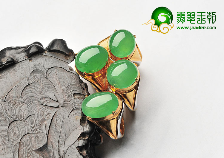 (成本清仓)冰种翠色戒面(四颗)