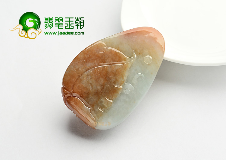 糯冰种红黄翡花开富贵挂件