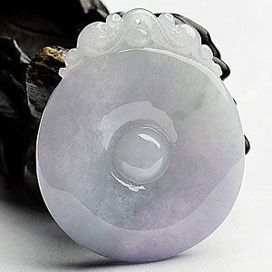 糯冰种春带彩双龙如意挂件