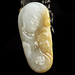 （超值推荐）糯冰种红黄翡释迦牟尼挂件