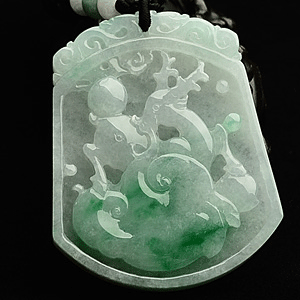 冰种淡三彩样样如意挂件