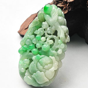 细糯种飘翠喜上眉梢挂件