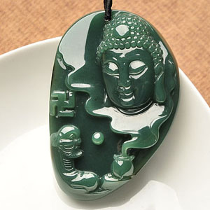 冰种蓝水释迦牟尼挂件