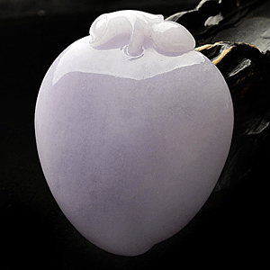 糯冰种紫罗兰寿桃挂件