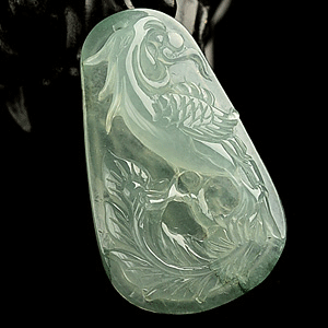 冰种晴水丹凤朝阳挂件