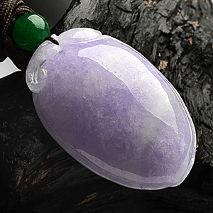 糯冰种紫罗兰寿桃挂件