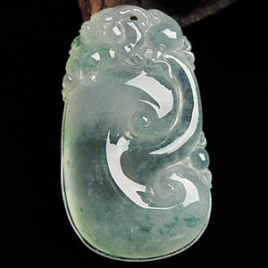 冰种晴水飘花貔貅如意挂件