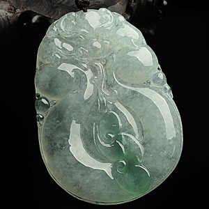 冰种飘花龙行如意挂件