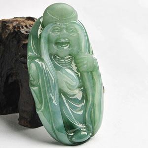 糯冰种蓝晴水寿星挂件