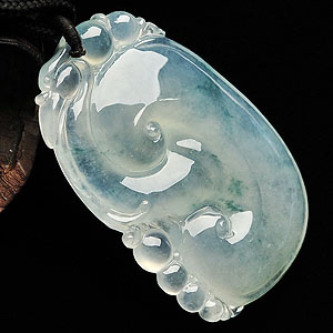 冰种晴水飘花如意挂件