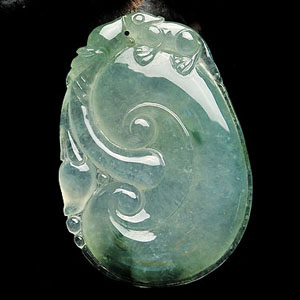 冰种晴水飘花如意挂件