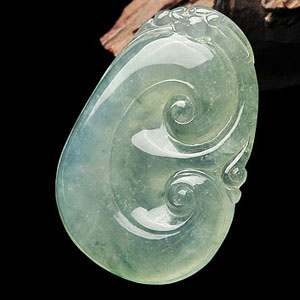 冰种晴水飘花如意挂件