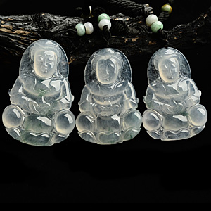 冰玻种飘花观音挂件(一批走)