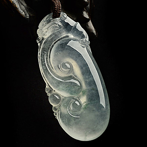 冰种飘花如意挂件