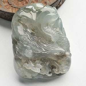 冰种蓝晴水大展宏图挂件