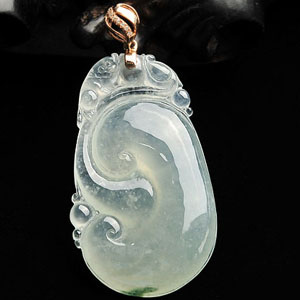 冰种略飘花如意挂件