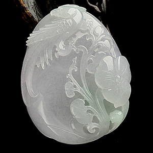 糯冰种略飘花英明神武挂件