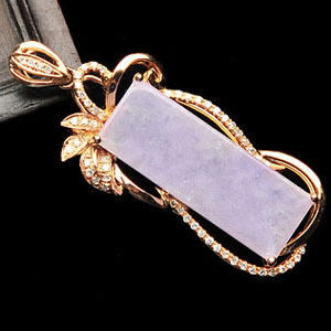 (超值推荐)糯冰种紫罗兰镶玫瑰金胸坠(真钻)