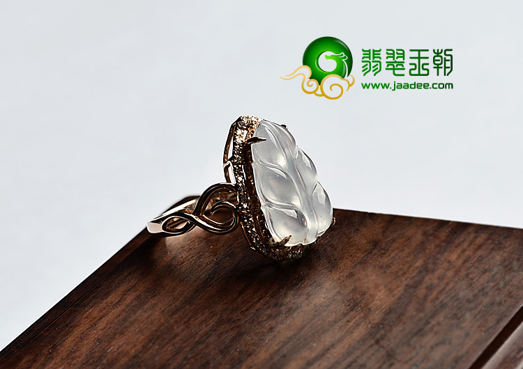 (超值推荐)冰种镶玫瑰金金枝玉叶戒指(真钻)
