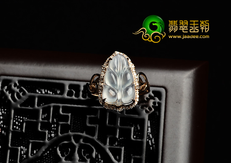(超值推荐)冰种镶玫瑰金金枝玉叶戒指(真钻)