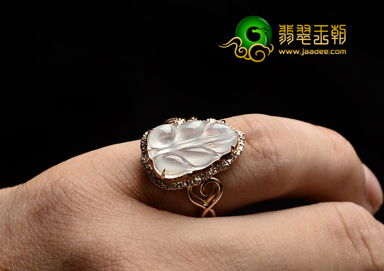 (超值推荐)冰种镶玫瑰金金枝玉叶戒指(真钻)