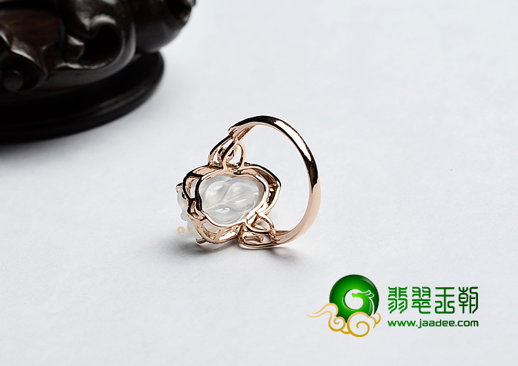 (超值推荐)冰种镶玫瑰金金枝玉叶戒指(真钻)