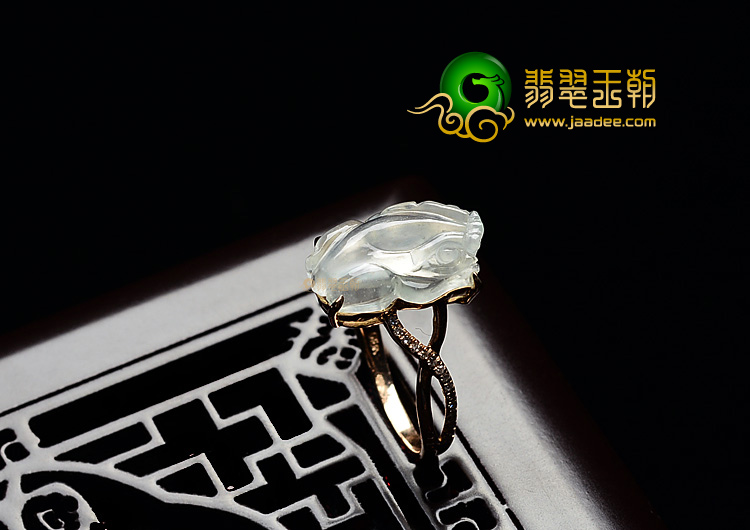 (超值推荐)冰种淡晴水镶玫瑰金貔貅戒指(真钻)
