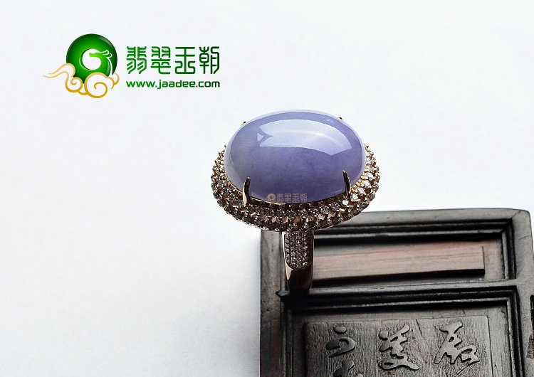 (超值推荐)糯冰种紫罗兰镶玫瑰金戒指(真钻)