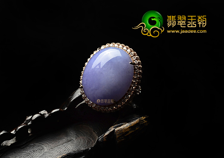 (超值推荐)糯冰种紫罗兰镶玫瑰金戒指(真钻)