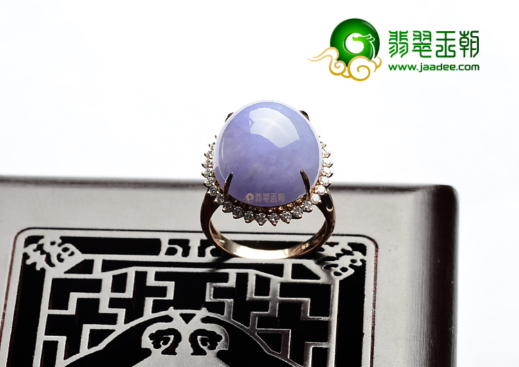 (超值推荐)糯冰种紫罗兰镶玫瑰金戒指(真钻)