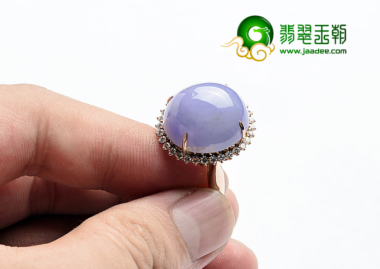 (超值推荐)糯冰种紫罗兰镶玫瑰金戒指(真钻)