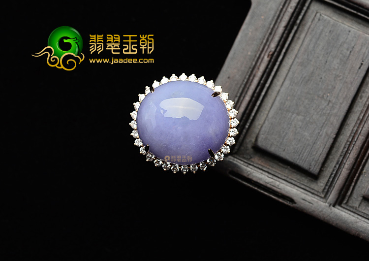 (超值推荐)糯冰种紫罗兰镶玫瑰金戒指(真钻)