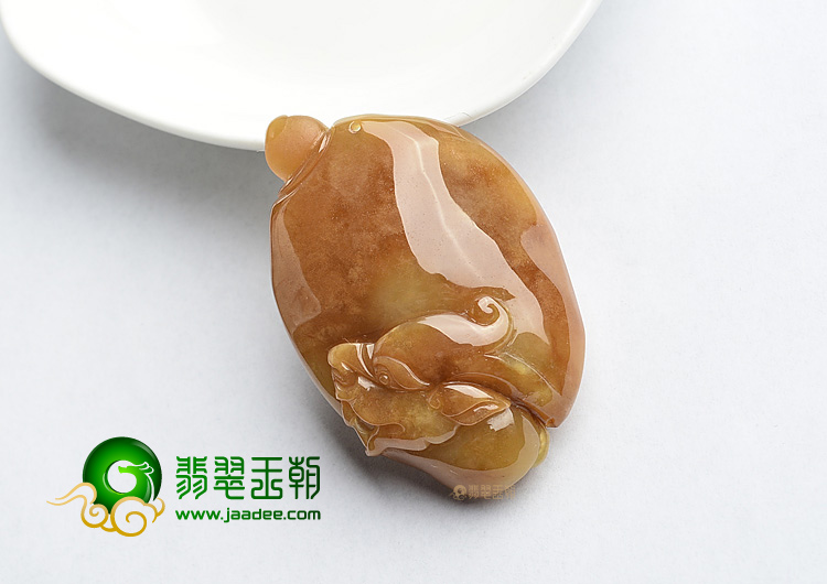 (超值推荐)糯冰种褐黄翡佛头挂件