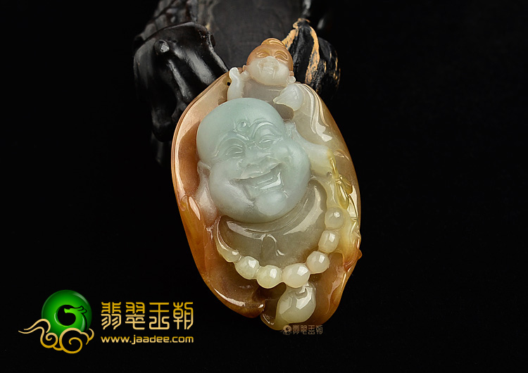 (超值推荐)糯冰种褐黄翡佛头挂件
