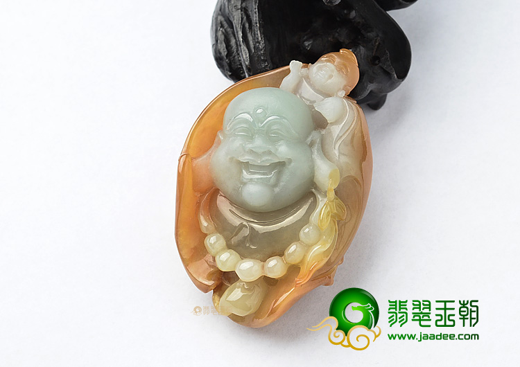 (超值推荐)糯冰种褐黄翡佛头挂件