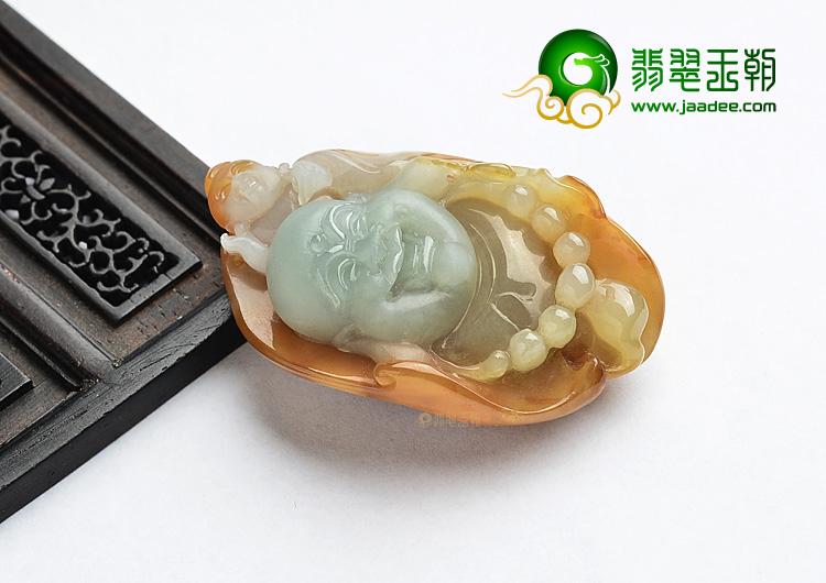 (超值推荐)糯冰种褐黄翡佛头挂件