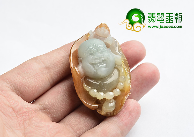 (超值推荐)糯冰种褐黄翡佛头挂件