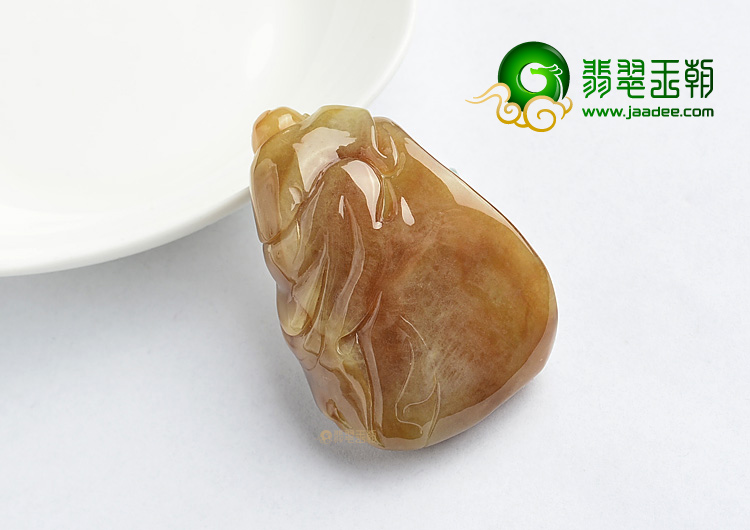 (超值推荐)糯冰种褐黄翡佛头挂件