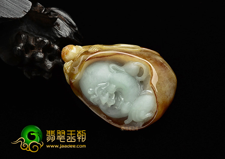 (超值推荐)糯冰种褐黄翡佛头挂件