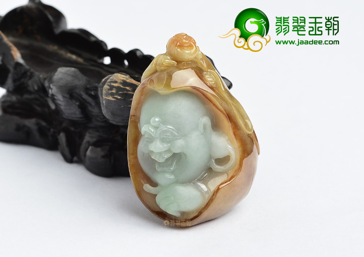 (超值推荐)糯冰种褐黄翡佛头挂件