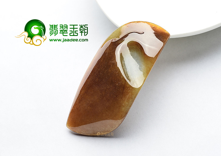 糯冰种褐黄翡观音头挂件
