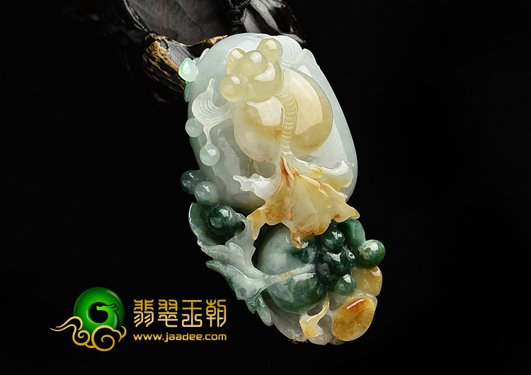 (超值推荐)糯冰种三彩金玉满堂挂件