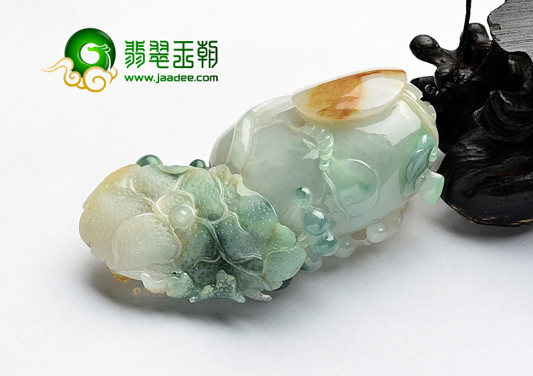 (超值推荐)糯冰种三彩金玉满堂挂件